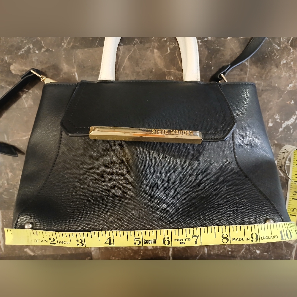 Steve Madden Black and Cream Women's Bag - Picture 10 of 14